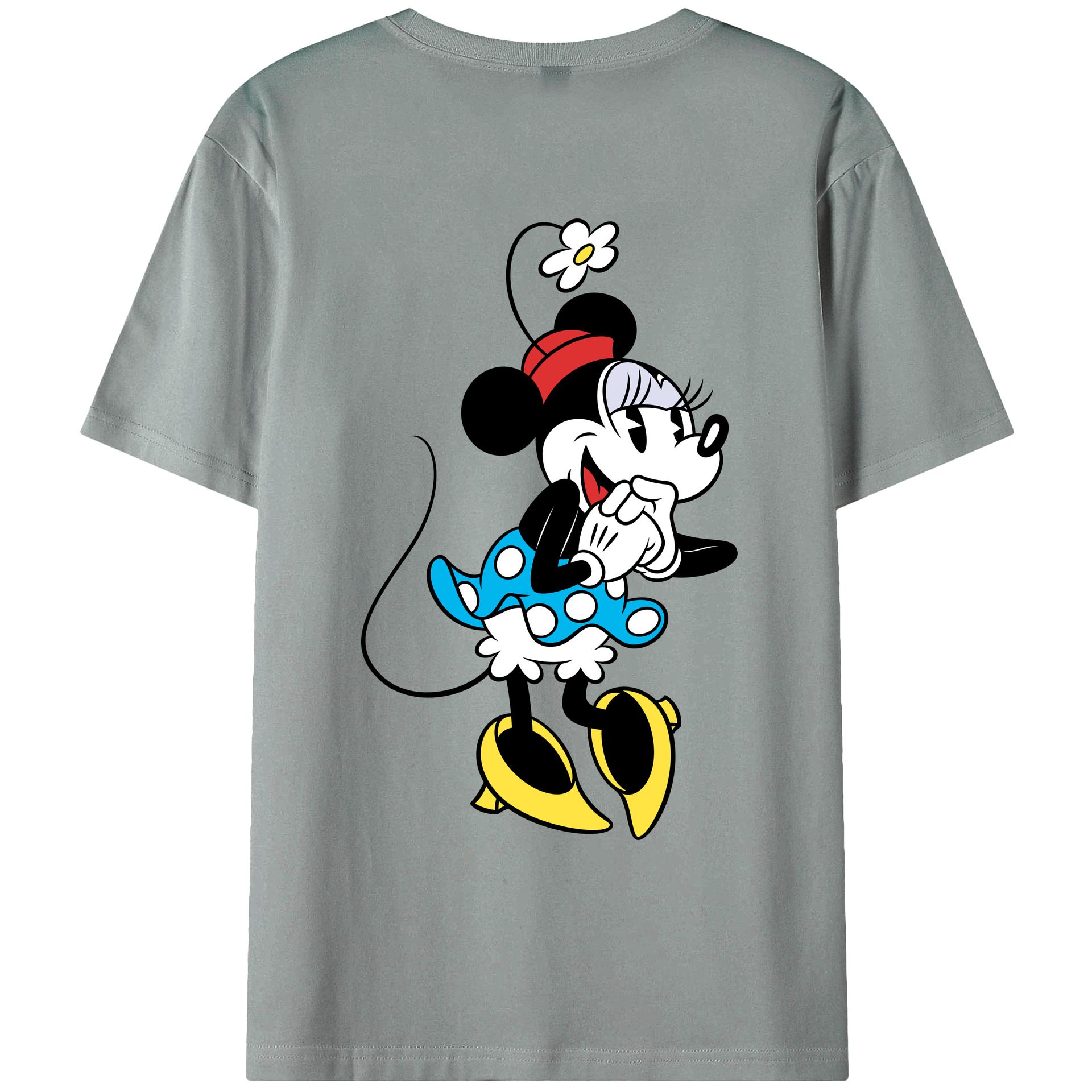 ミッキーマウス Mickey Mouse 綿100％ メンズ半袖Tシャツ（バックプリント） 通気性